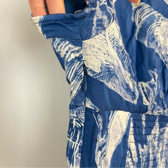 UO Urban Outfitters Blue Chantelle Collared Midi Dress sz S Cottagecore Fall - Picture 5 of 6